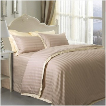 60s satin gray stripe 4pcs bedding set,5 star hotel linen
