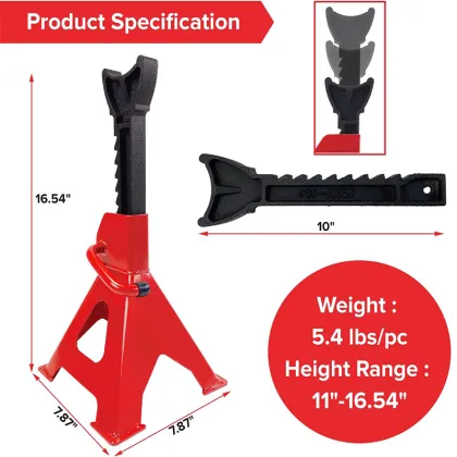 Torin Steel Car Jack Stands - Heavy Duty 2/3/6 Tons with Double Locking and Large Foot Base