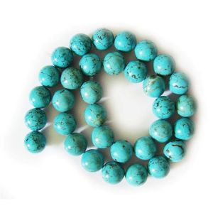 Perles rondes turquoise 12 mm