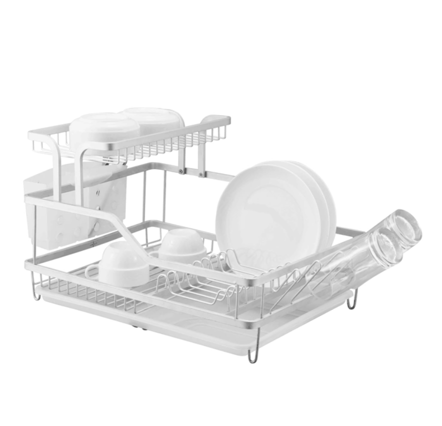 Double Layer Aluminum Dish Rack