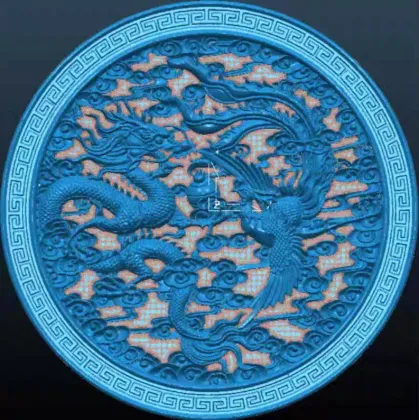 Dragon and Phoenix Round Disc Stage Simulation Prop