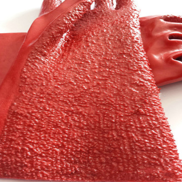 Red terry gloves Flannel lining 35cm