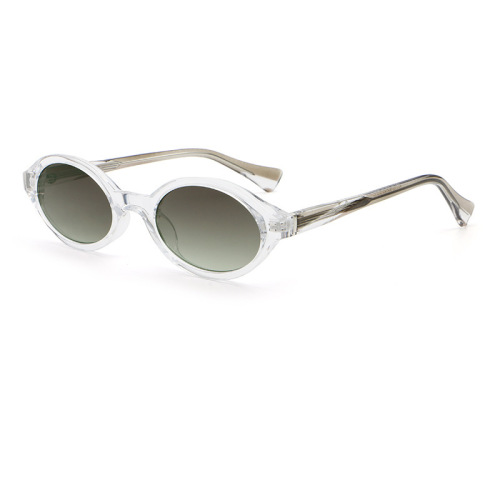 Translucent Neo-Retro Segmented Oval Color-Block Sunglasses