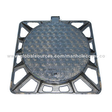 GGG500-7 Ductile Iron Foundry Manhole Cover, Measures 850*850mm, Customized Weight