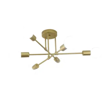 Unique Nordic 6-Head Sputnik Chandelier: Modern Linear Ceiling Lighting for Bedroom