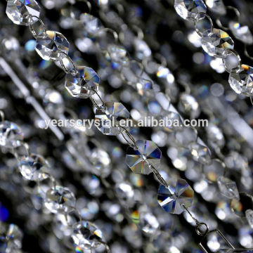 14mmOctagon beads string strands glass crystal curtain for indoor decoration (R-2316