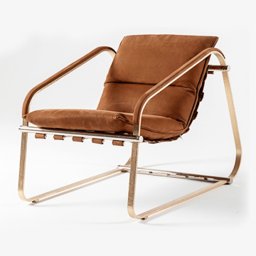 Stylish Frosted Leather Armchair for Dining and Bedroom - Modern Villa Home Furniture