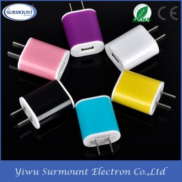Alibaba Express wholesale 5V 2A 1A Color USB wall charger for Mobile Smartphone