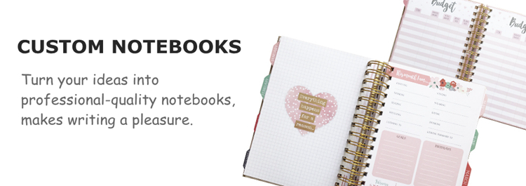 Custom High Quality 6 Ring Binder Full Color Weekly Diary Planner Notebook Gift Set Printing