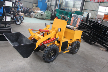 Electric front end loader for garden tractor