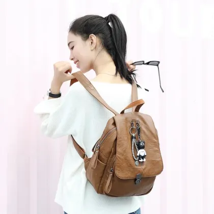 Burglar bag lady's leisure soft leather travel bag