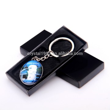 Crystal keychain wholesale vintage oval metal keychain , crysatl metal keyring