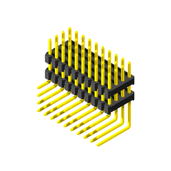 Encabezado de pin de 2.0 mm cuatro filas bi-plástico 90 grados