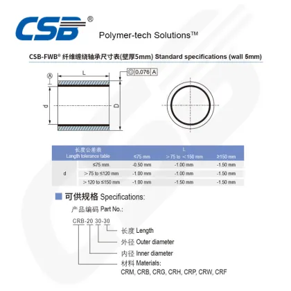 High-Performance Dry Bearings - CRB Filament-Wound
