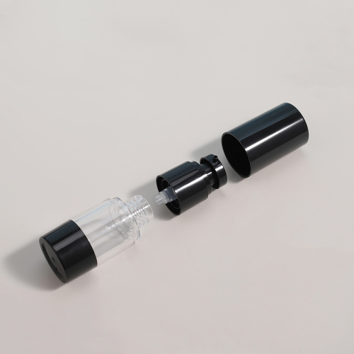 Transparent Lotion Bottle Black Plastic Airless Pump Bottles for Sale Factory