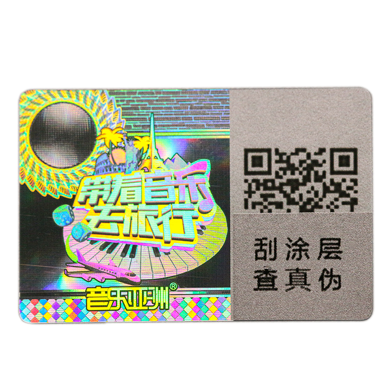 printing Custom artwork hologram silver paper sticker lables