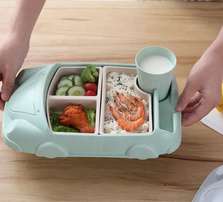 Eco-friendly bamboo fiber baby tableware