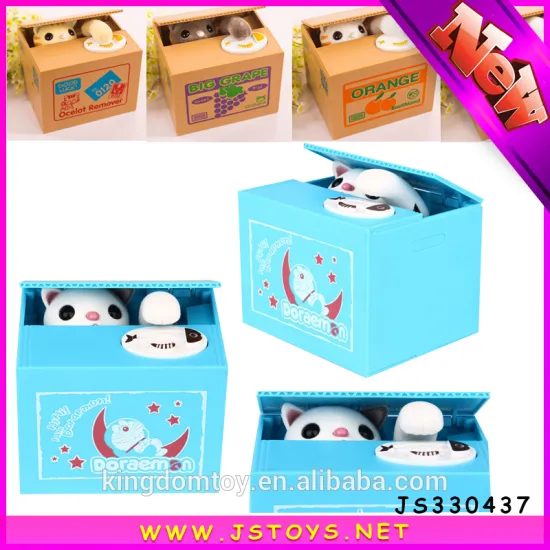 bule cat cheap price plastic money box for family