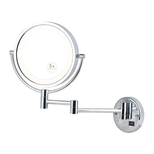 Extensible magnifying mirror with lights