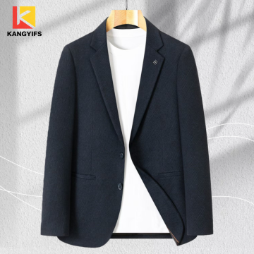 Simple Retro Casual Suit with Herringbone Texture
