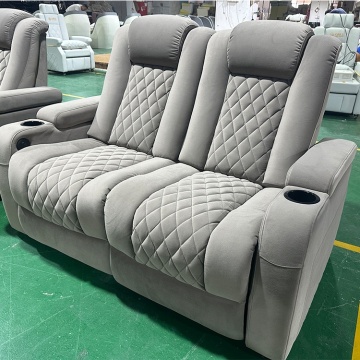 China Factory Custom Luxury Velvet Fabric Home Theater Loveseat Electric Recliner Sofa Set