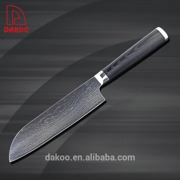 Damascus 7" Santoku Knife With #430+Micarta Handle
