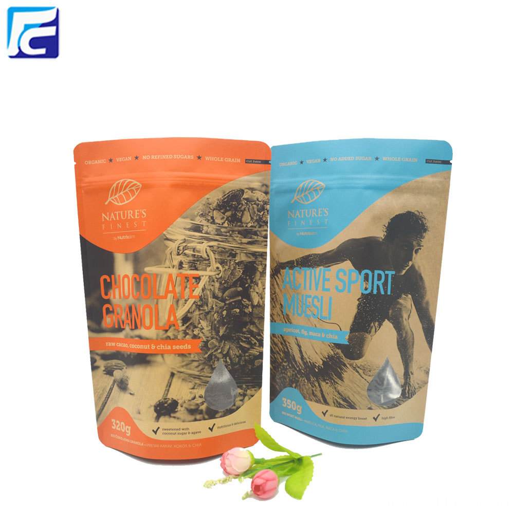 Printed Kraft Paper Stand Up Pouches