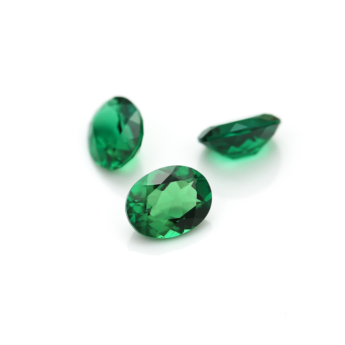 Perhiasan Bunga Emerald Oval 7x9mm Tumbuh di Lab Zambia