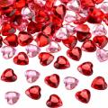 Assorted solid transparent color flat acrylic heart stones