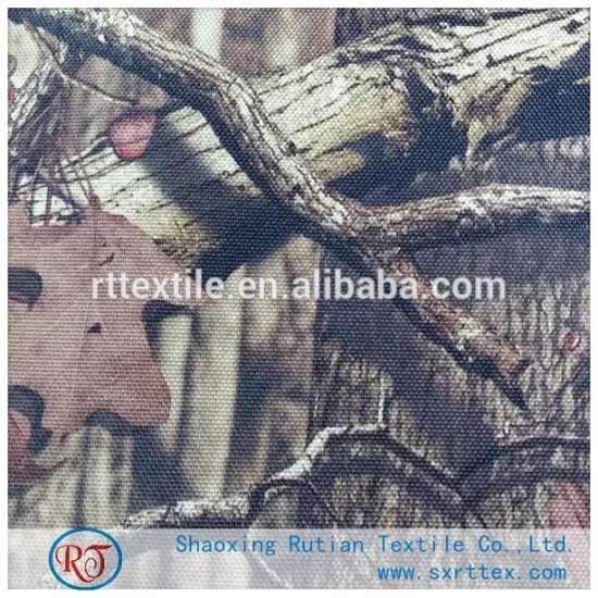 600D Camouflage printed oxford PU coated fabric for luggage