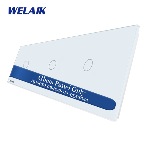 WELAIK EU Touch-Switch DIY-Parts-Glass Panel-Only Wall-Light-Switch Crystal-Glass-Panel 1Gang+1Gang+1Gang A39111W/B1