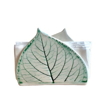 Customized Ceramic Leaf-Shaped Tissue Box Holder