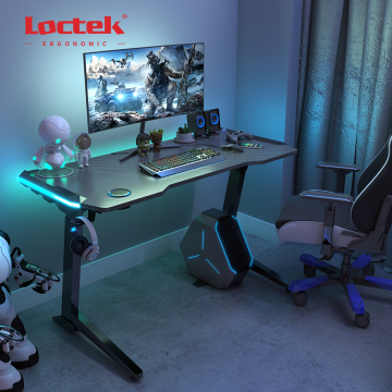 Loctek GET119X Angled Electric Height Adjustable Gaming Desk with RGB Lighting