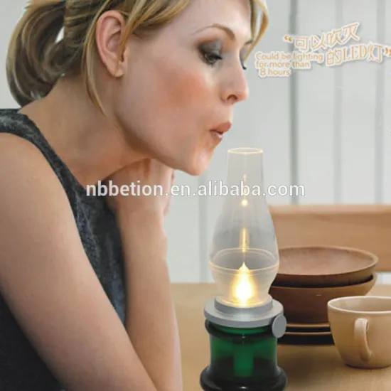 blow on/off led lamp Anpress Decorative Rechargeable Flameless Candle Lantern, Vintage Oil Table Lamp with Blow ON/OFF Control,