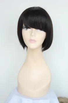 Cheape virgin brazilian human hair short bob wigs with hand-knotted silk base for black women
