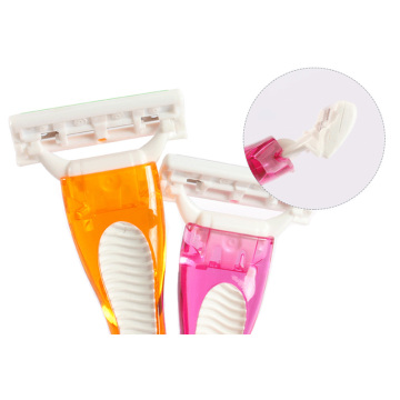 eco-friendly luxury women's reusable disposable razor with 3 blades for small body grooming
