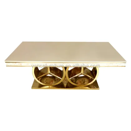 Modern Gold Wedding Table with Marble Top Dining Table