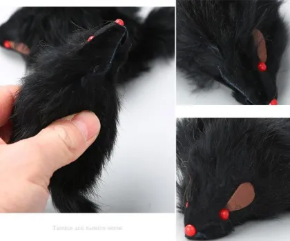 Factory price wholesale large Real Rabbit Fur pet Mice cat toys