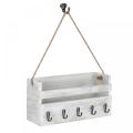 Wall Hanging Wood Envelope Storage Rack with Hooks