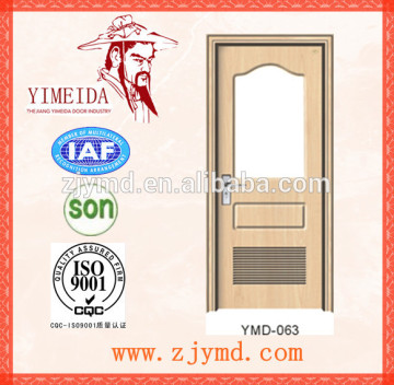 solid wooden door with glass