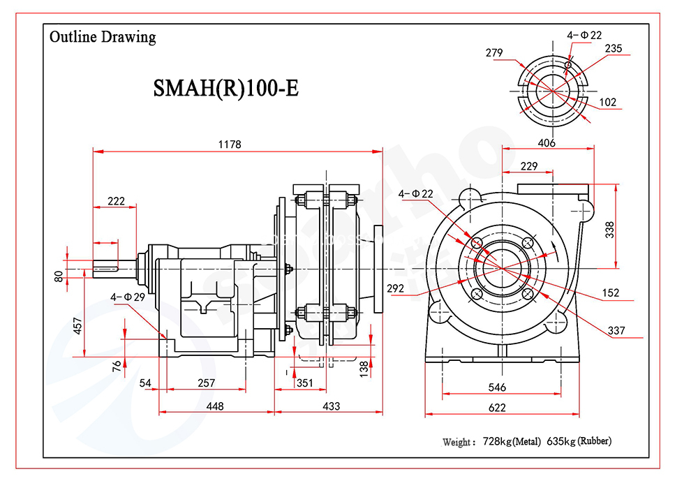 SMAH(R)100-E outline drawing