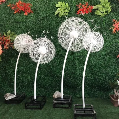 High quality stainless steel metal dandelion sculpture