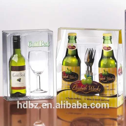 high quality custom clear plastic folding wine box