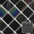 Gold line rainbow black modern glass mosaic tiles