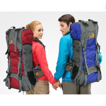 60L Waterproof Tas Ransel Camping Gunung Daypack untuk Trekking dan Mountaineering dengan Cover Rain