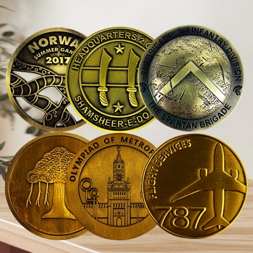 Monedas de Metal Challenge Diseño libre de zinc Metal Metal Antique Brass 3D Coin Monedas de colección de monedas