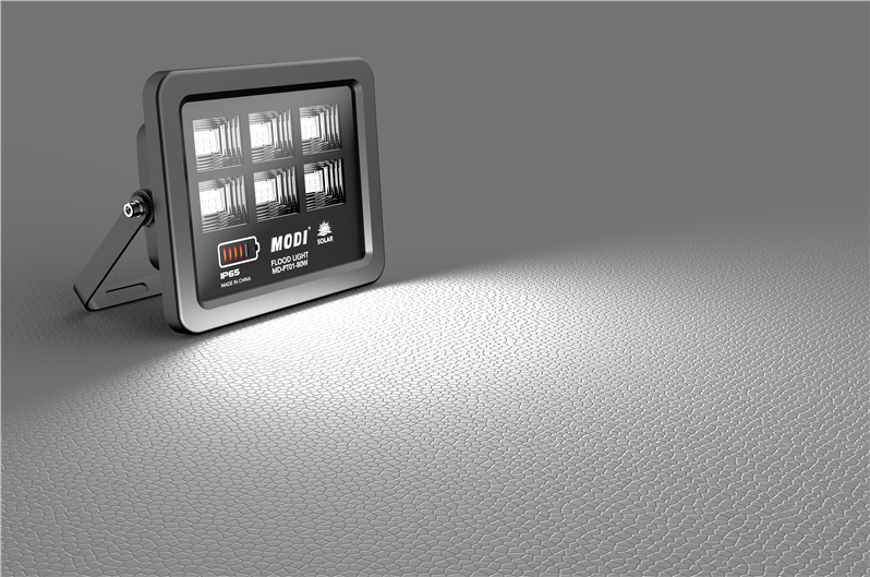 Solar flood light with motion sensor