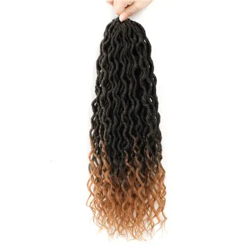 X-TRESS New Ombre Brown Curly Afro Crochet Braids Hair Bundle For Women Daily Heat Resistant Synthetic Braiding Hair Extensions