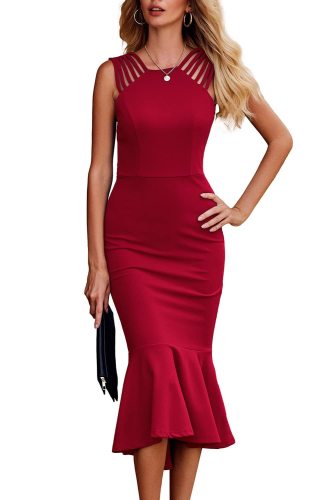 Kvinnors eleganta midi bodycon klänning