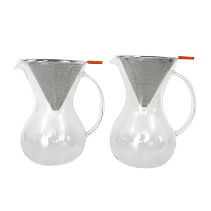 Vietnamese Stainless Steel Coffee Filter Set with Glass Carafe